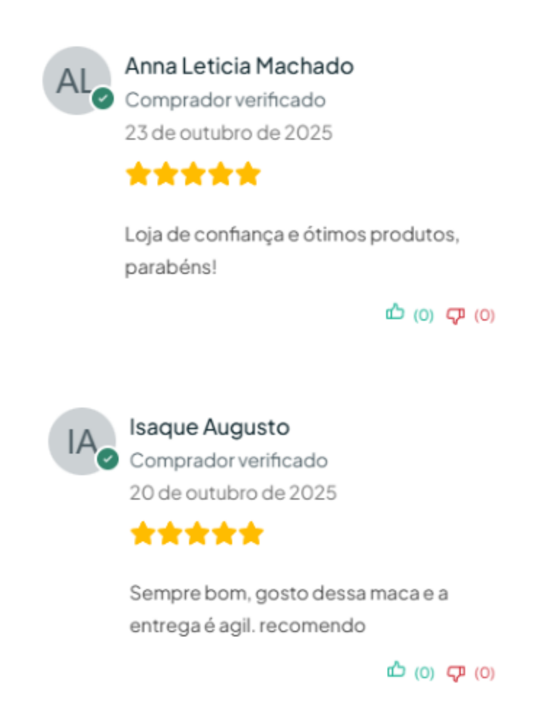 avaliações loja dez maca out 2